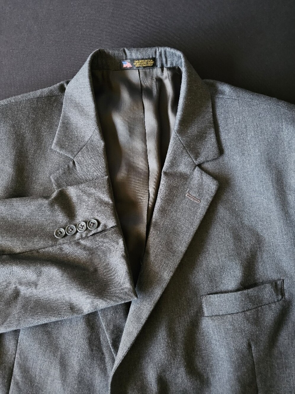 Vintage Hardwick Clothes Men's 50R Grey 2-Button Suit Jacket Blazer Tailored USA